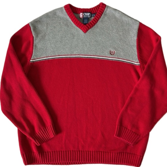Vintage Chaps Ralph Lauren Color Block V-Neck Cotton Sweater - Picture 2 of 9